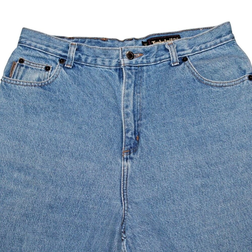 VTG Timberland Womens 14 Lt Washed Straight Leg Denim Jeans 80s Style Made USA - Picture 8 of 11